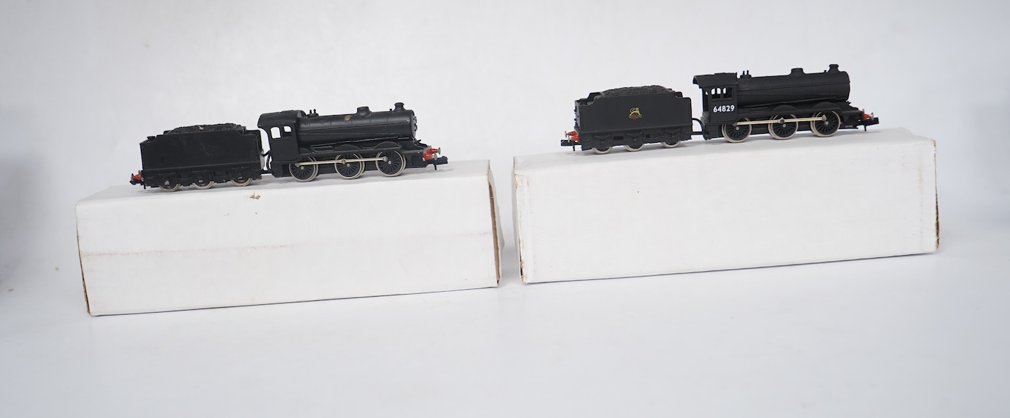 Two boxed Union Mills Models N gauge railway LNER/BR locomotives; a Class J39, and a Class J39, 64829. Condition - good.